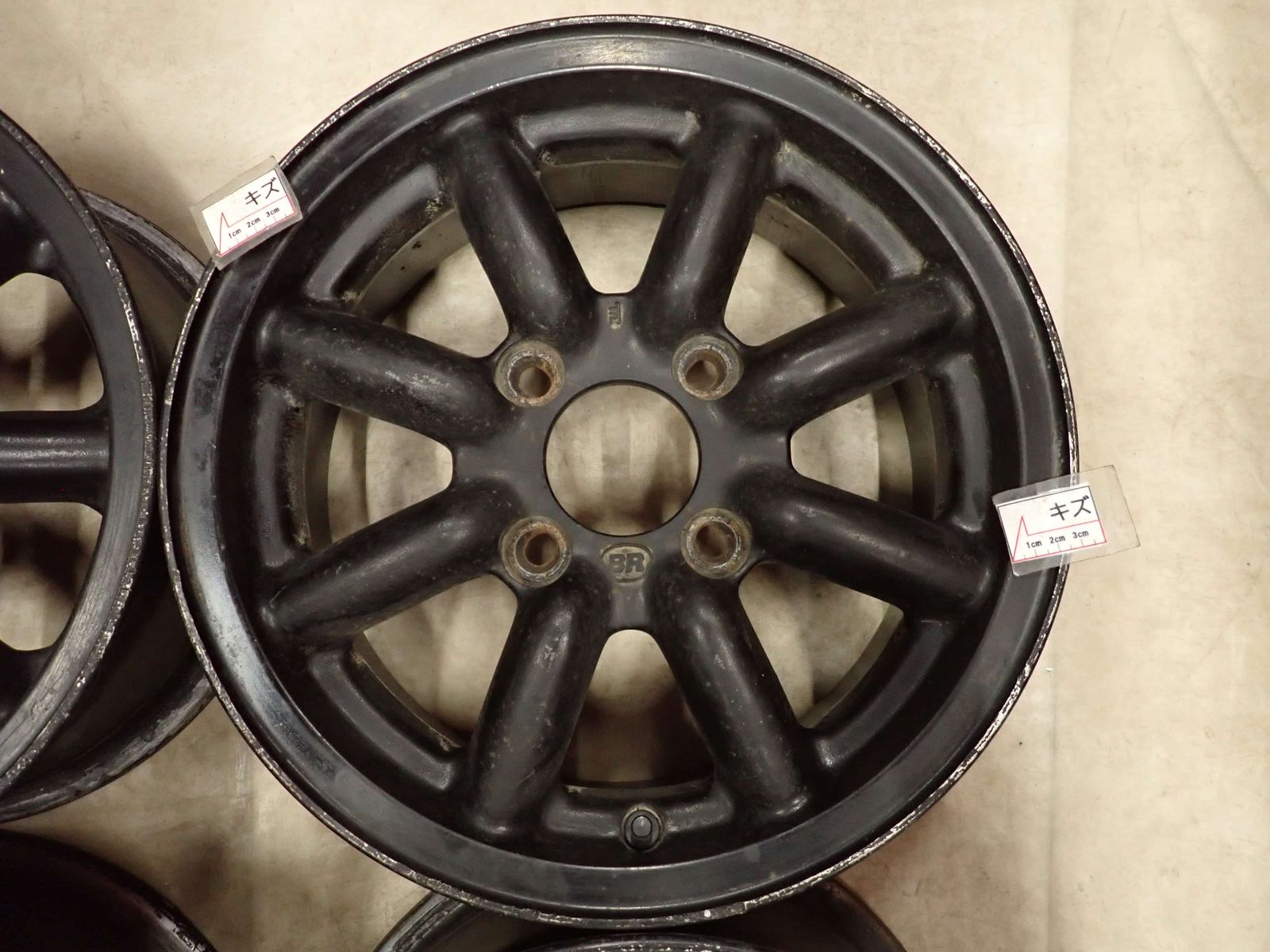 4本SET 会社宛 送料無料 14×6J ブラックレーシング BR アルミ 4穴