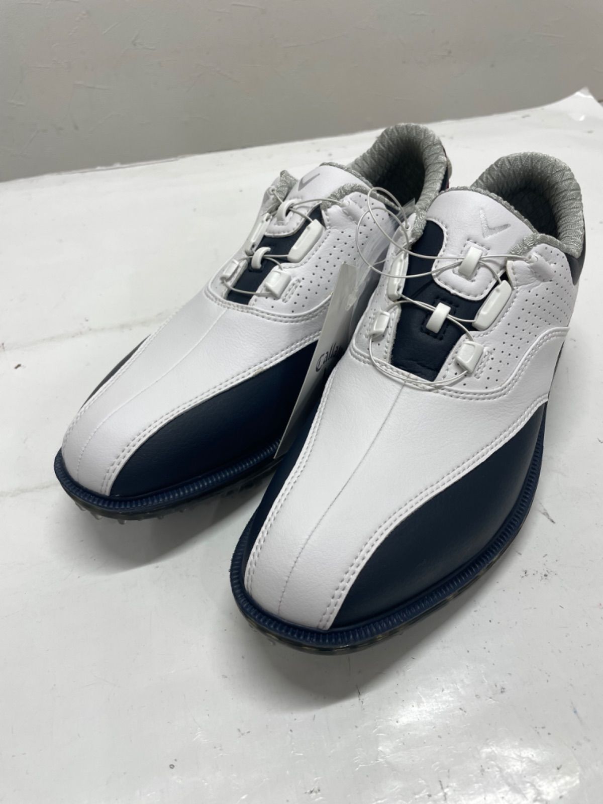 【未使用】Callaway キャロウェイ Tour LS WMS 17 AM 407102 BOA ソフトスパイク ゴルフシューズ ホワイト 白 ネイビー 紺 レディース 24.5cm ゴルフウェア 6,240円