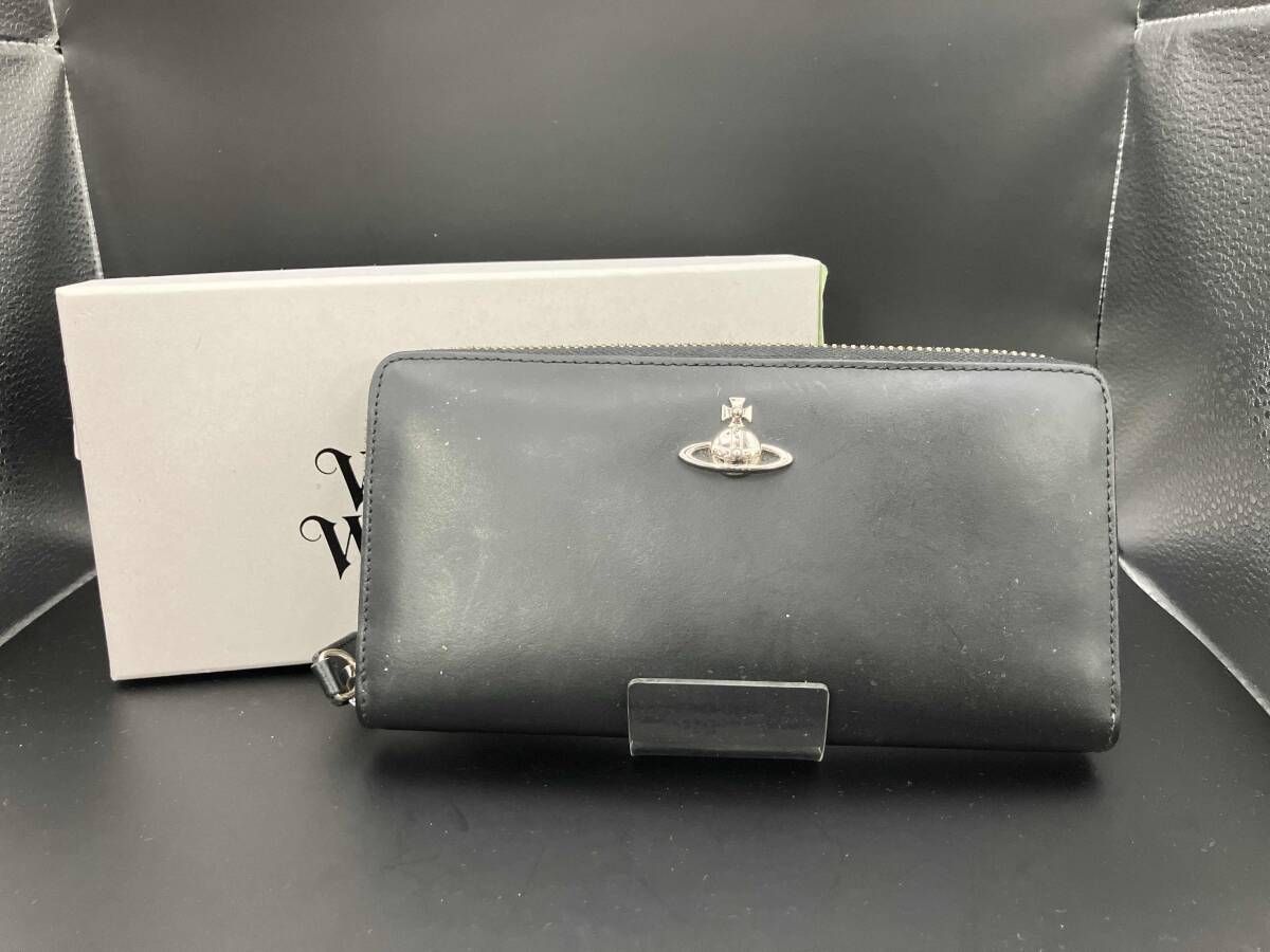 VIVIENNE WESTWOOD ヴィヴィアンウエストウッド イタリア製 長財布 Black ブラック