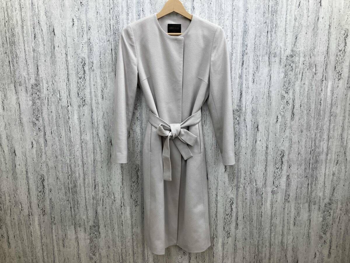 TOMORROWLAND collection ノーカラーコート カシミヤ 100% ベージュ サイズ34 日本製 冬