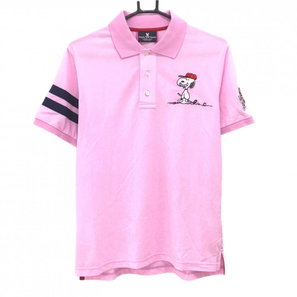 超美品】サイコバニー×PEANUTS 半袖ポロシャツ ピンク スヌーピー