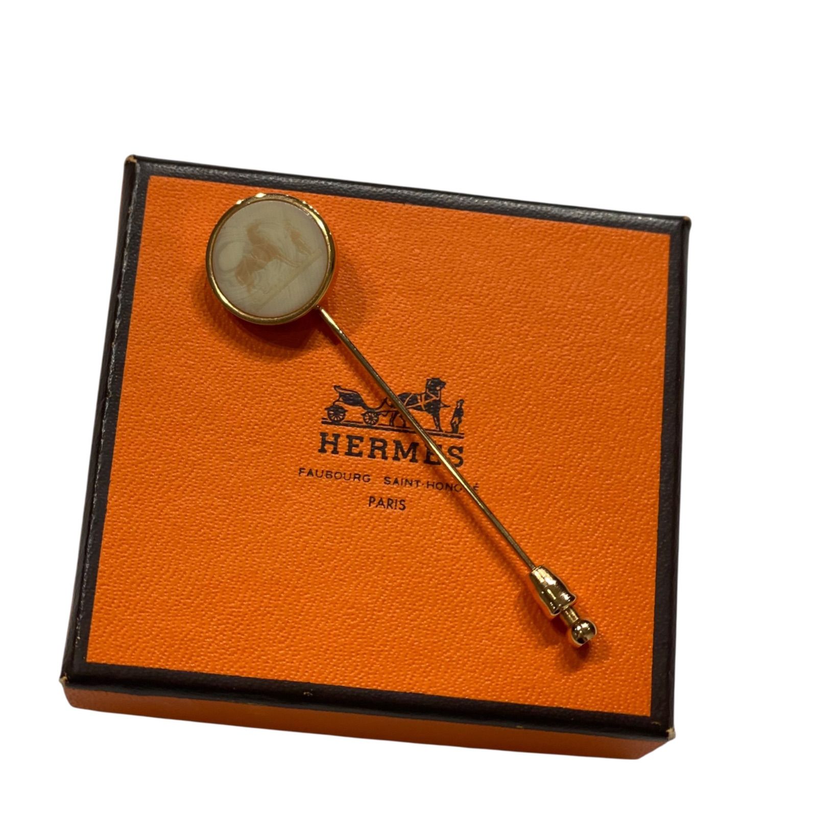 エルメス ピンブローチ コロゾ セリエ ゴールド金具 HERMES