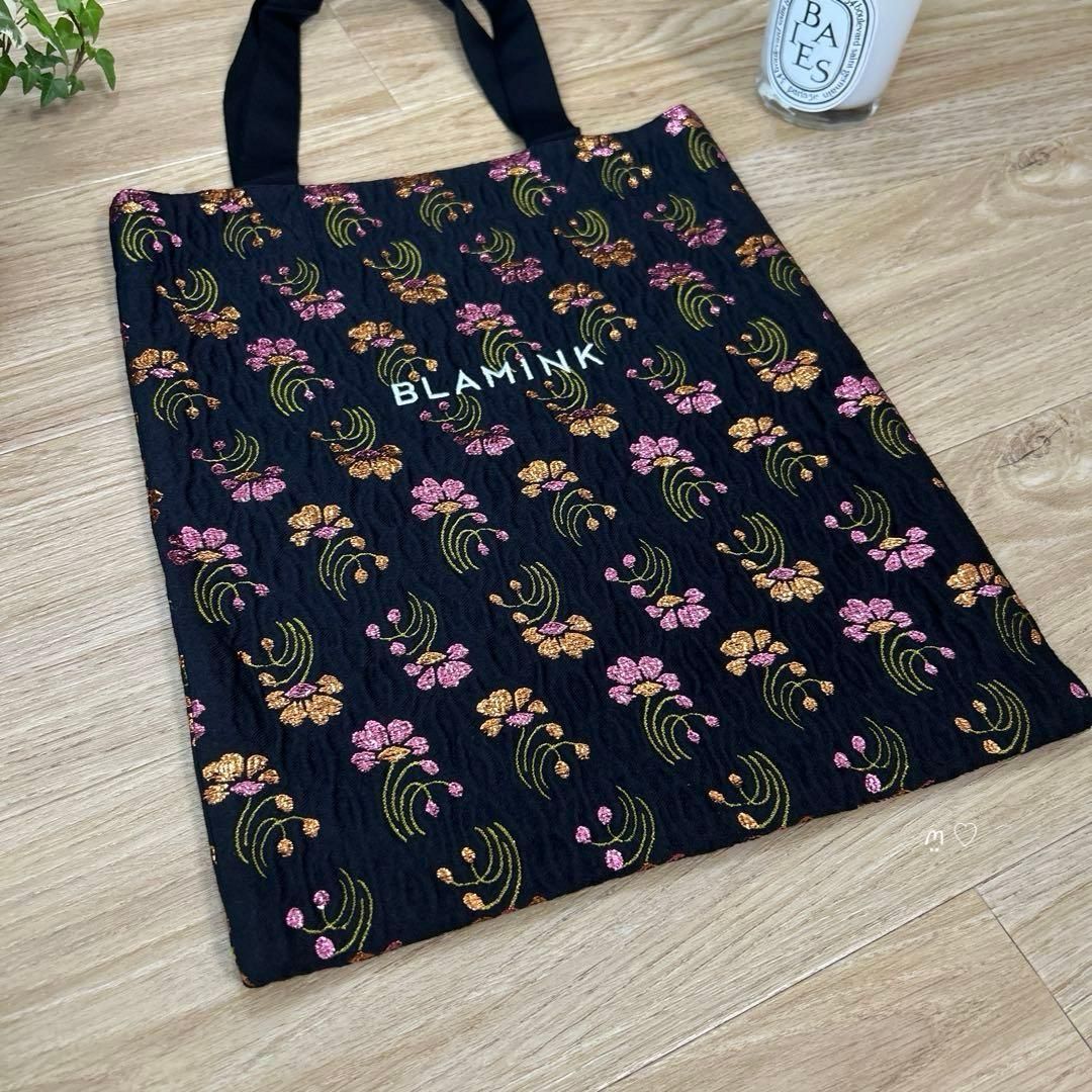 BLAMINKブラミンク ジャガードフラワートートバッグ 刺繍 セミオーダー