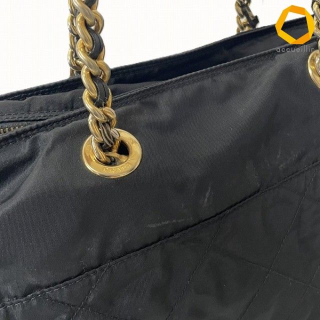 axb プラダ PRADA ショルダーバッグ 黒 キルティング ゴールドチェーン