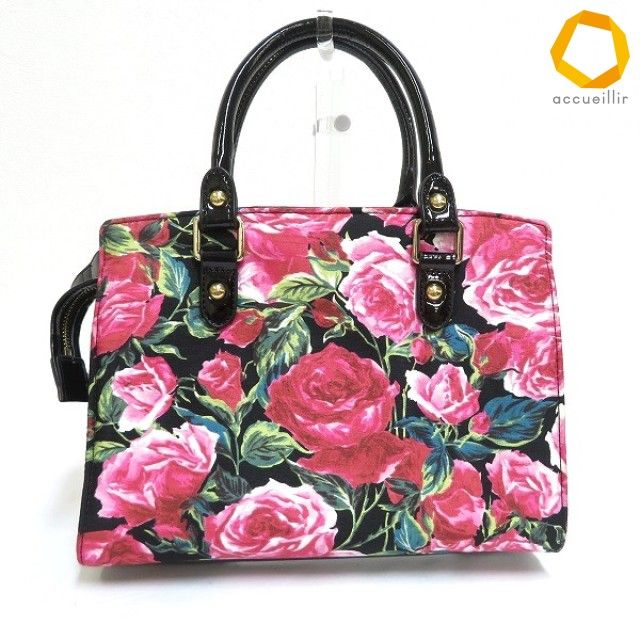 Jesus Diamante 花柄ショルダーバッグ ab ジーザスディアマンテ JESUS DIAMANTE ショルダーバッグ 黒 ピンク
