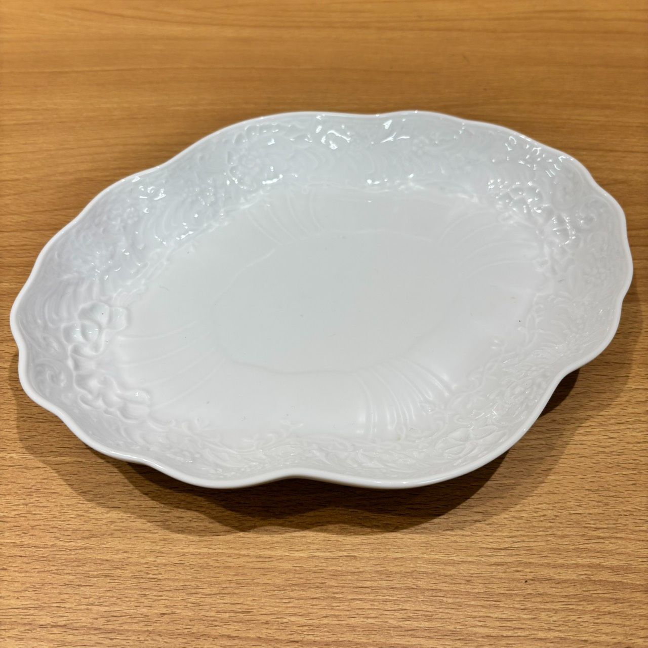 OG266268509ヘレンド Herend バロックホワイト オーバルデッシュ