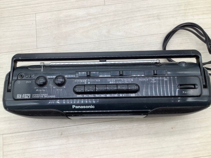 N3 Panasonic パナソニック ラジカセ RX-FS21 通電ok 黒 持ち手付き
