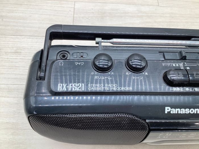 N3 Panasonic パナソニック ラジカセ RX-FS21 通電ok 黒 持ち手付き
