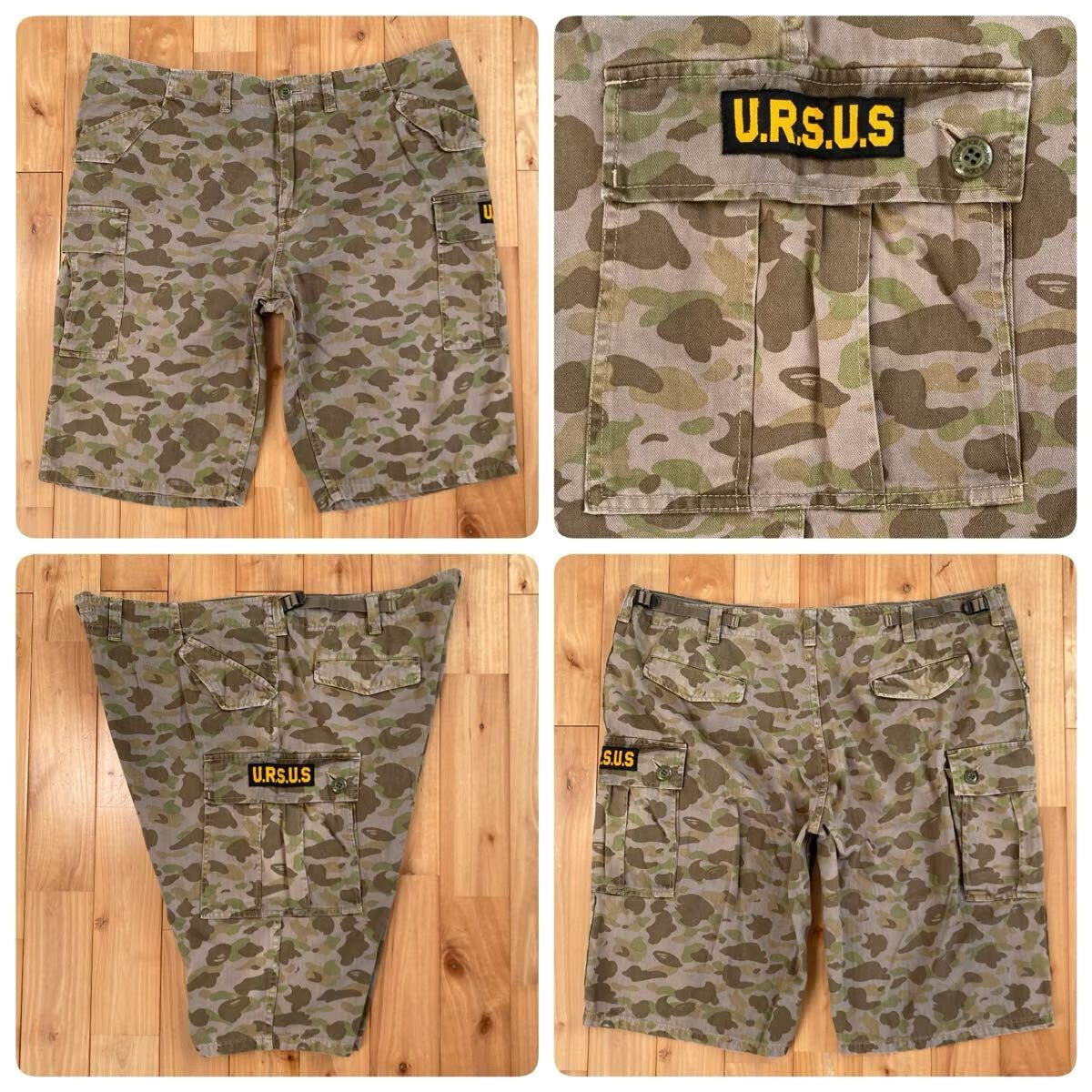 ★XXL★ URSUS BAPE CAMO ハーフパンツ グレー a bathing ape shorts tet エイプ ベイプ アベイシングエイプ ショーツ 迷彩 NIGO y6695