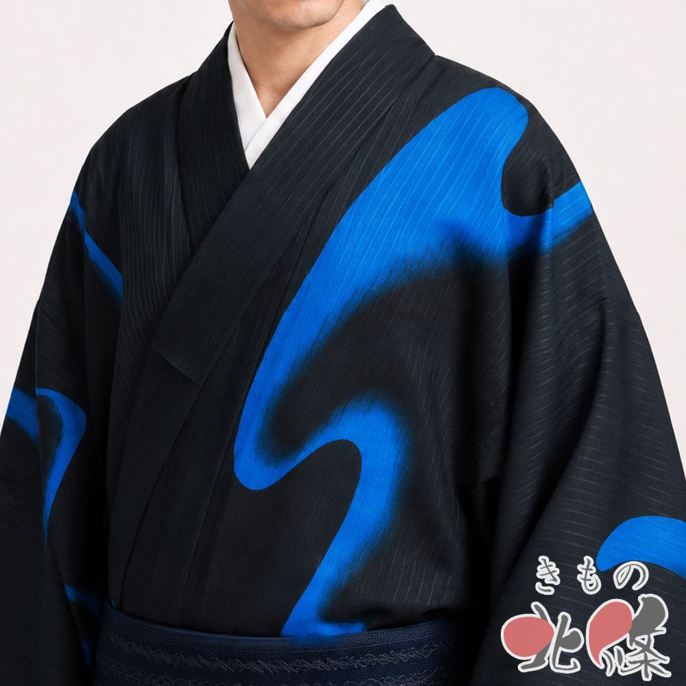 送料無料】平和屋着物○男性 長襦袢 袷 手描き 蛇 暈し染め 正絹 逸品