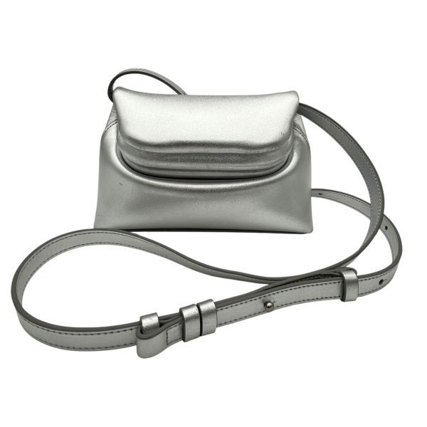 オソイ OSOI ショルダーバッグ 鞄 FOLDER MINI シルバー色 レザー