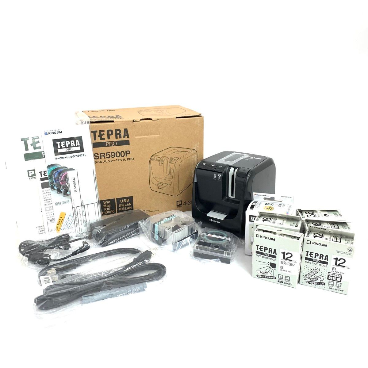 KING JIM キング ジム TEPRA PRO Label Printer　テプラ キングジム カートリッジ付 SR5900P ブラック ユニセックス / 240002233382