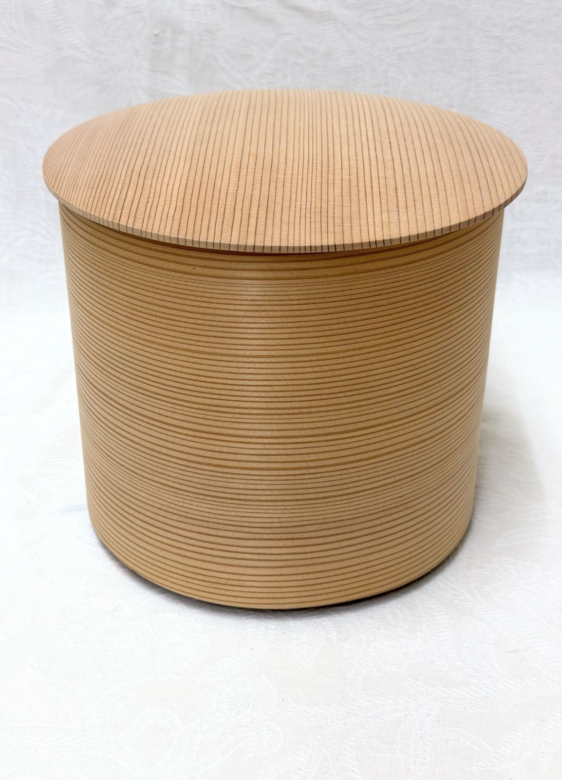 D235【未使用・紙箱付】白木曲 水指 高木誠明作 茶道具（直径約18.5cm