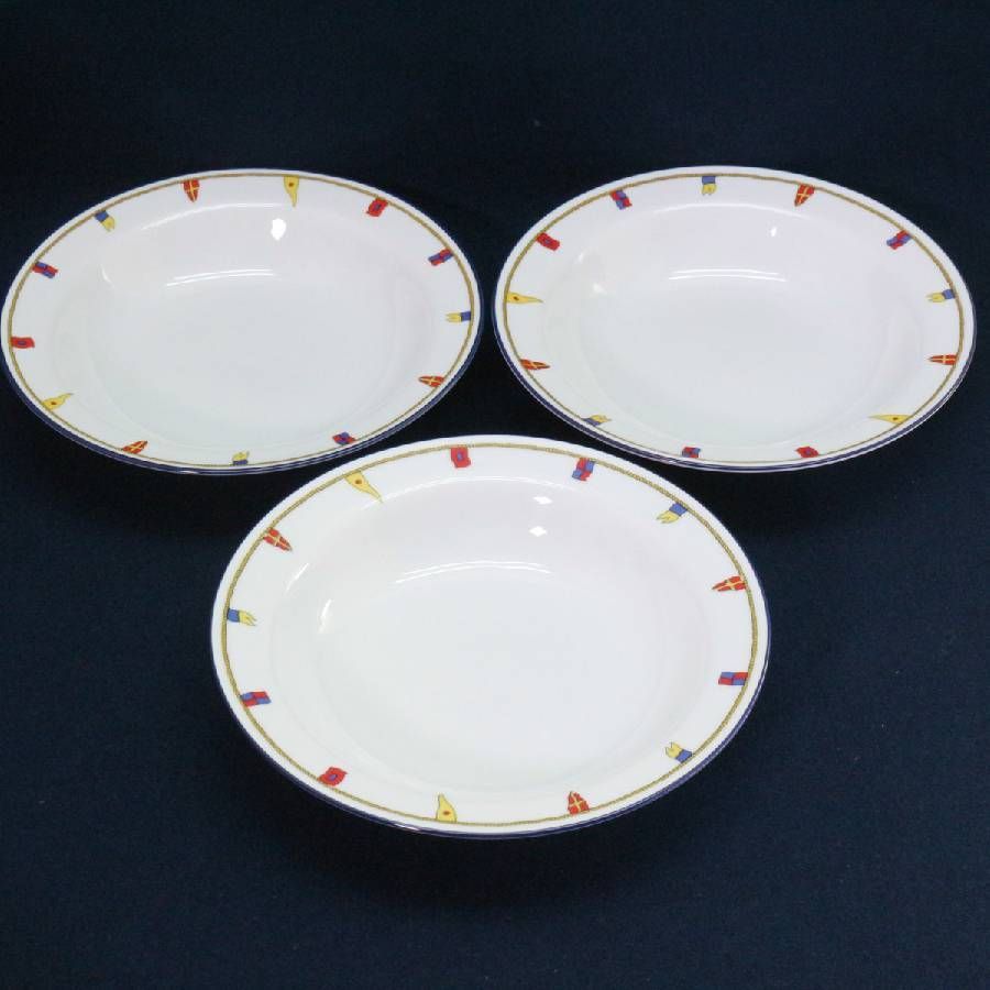 セット販売】 リチャードジノリ クリッパー 21cmプレートx3 21.5cm深皿