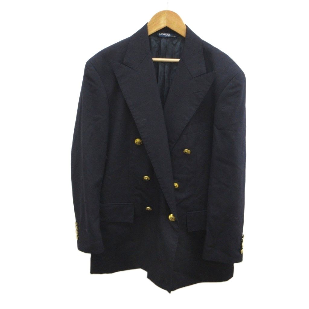 ポロ バイ ラルフローレン Polo by Ralph Lauren ジャケット 上着 ウール A5 ダークネイビー ダブルブレスト 長そで 金ボタン 022-5-BZ-RL /KK ■GY53