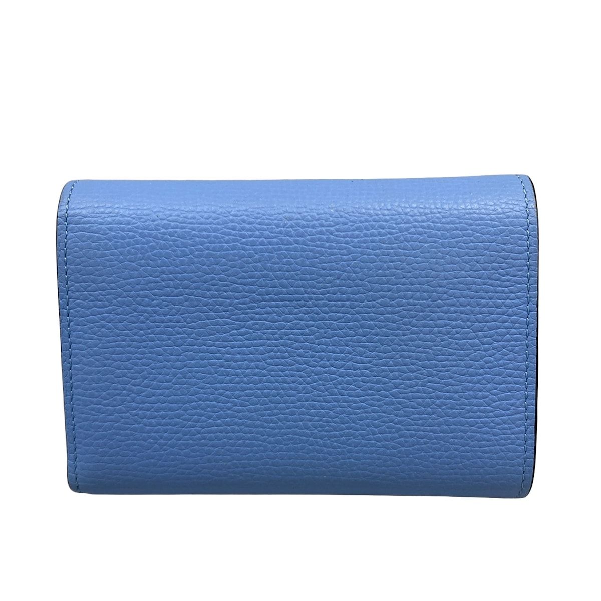 【超美品】アナグラム バーティカル ウォレット スモール（ライトブルー） LOEWE(ロエベ) 3つ折り財布美品 アナグラム バーティカル ウォレット