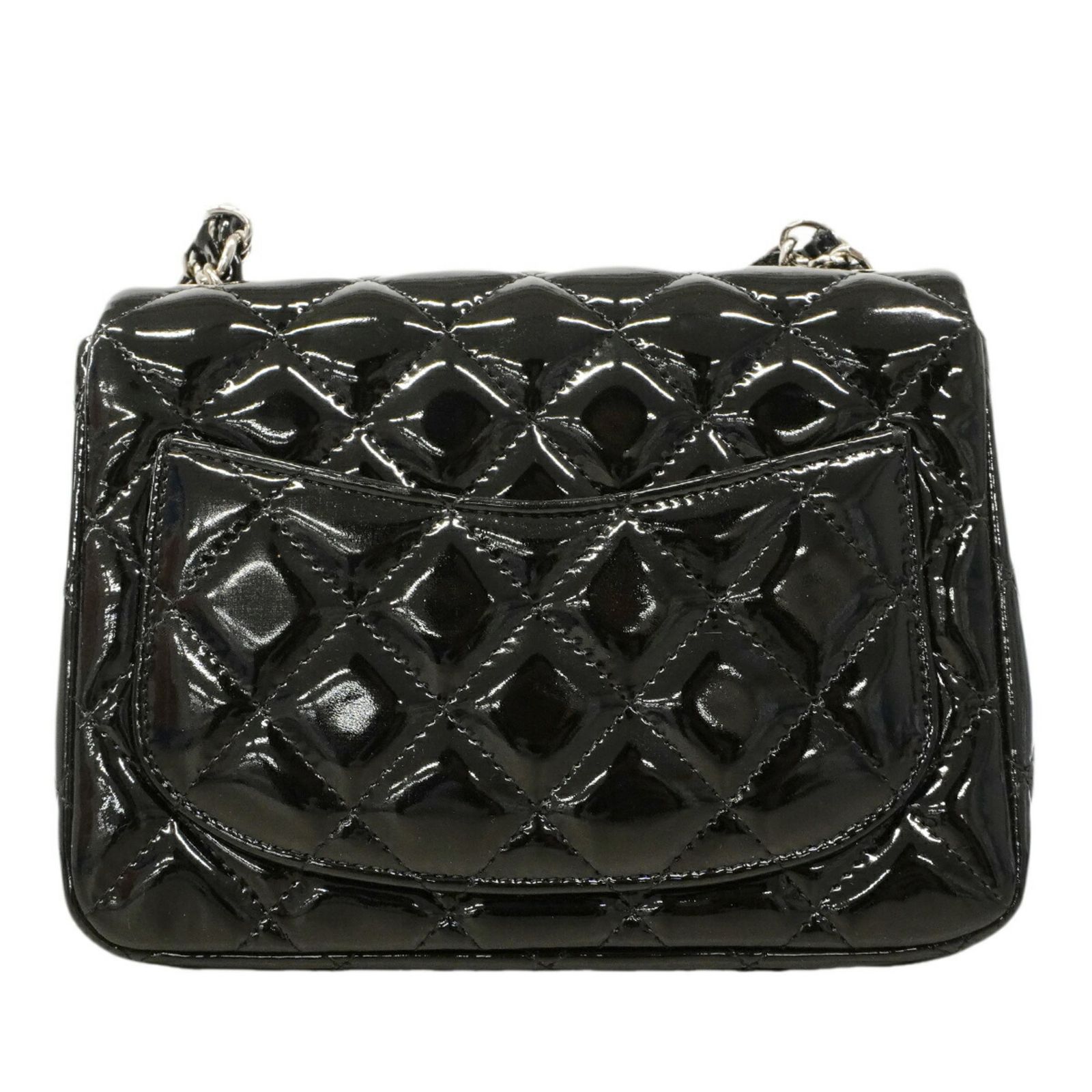 シャネル CHANEL マトラッセ ミニ チェーンショルダー パテントレザー 黒 シャネル(Chanel) シャネル ショルダーバッグ ミニマトラッセ チェーン