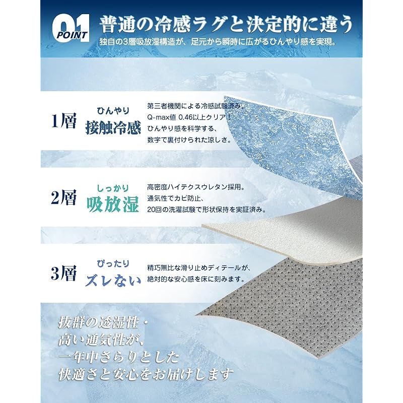 新品】 VK Living 夏用ラグマット カーペット 接触冷感 【SUPER ICE