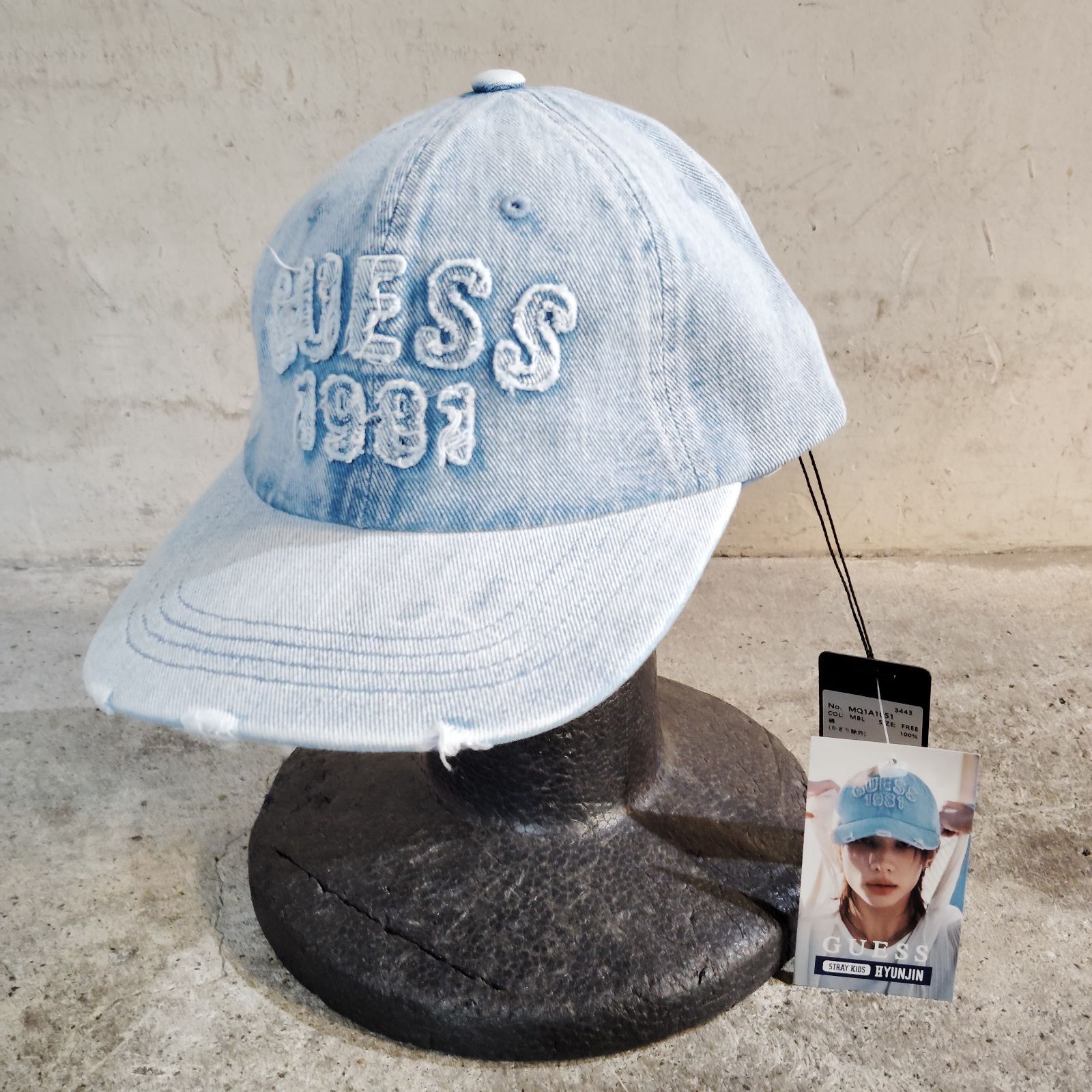 GUESS WASHED Cap デニムキャップ Stray Kids ヒョンジン着用 ライト