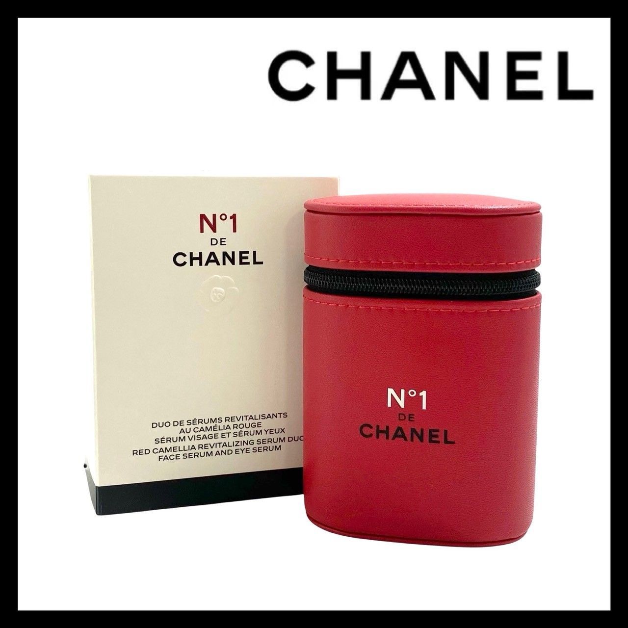 O【CHANEL】No1 ドゥ シャネル ノベルティ ポーチのみ レッド/赤