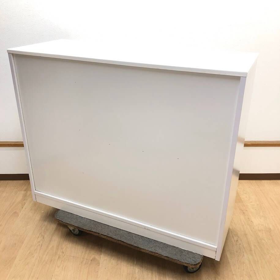 ss8878 【中古】 チェスト 4段 引出8杯 ホワイト 鏡面仕上げ 幅120cm 