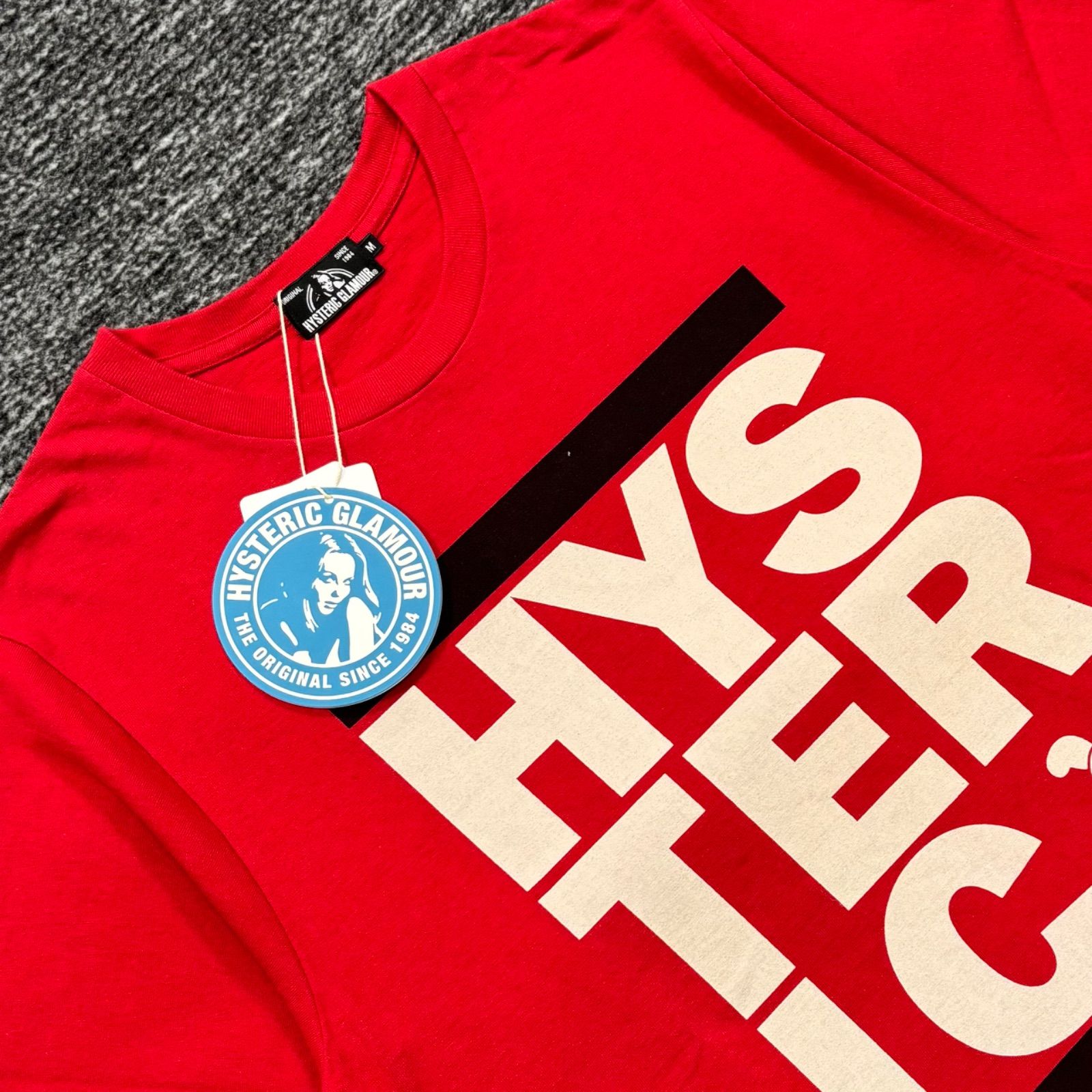 未使用品 HYSTERIC GLAMOUR SPINNING BEAR プリント Tシャツ レッド M