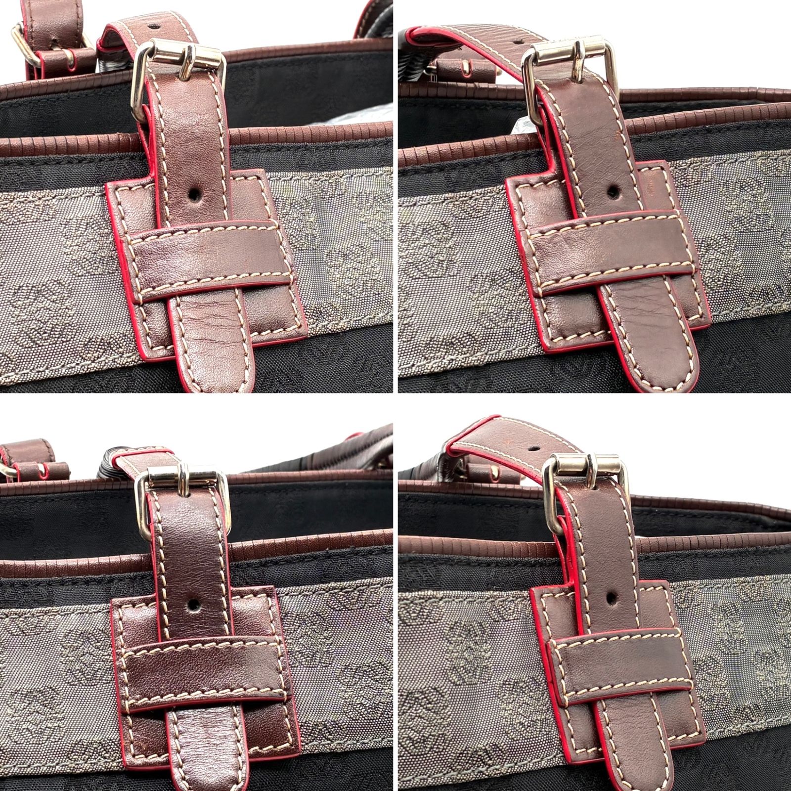 美品 ロエベ LOEWE トートバッグ 肩掛け リピートアナグラム 総柄 A4