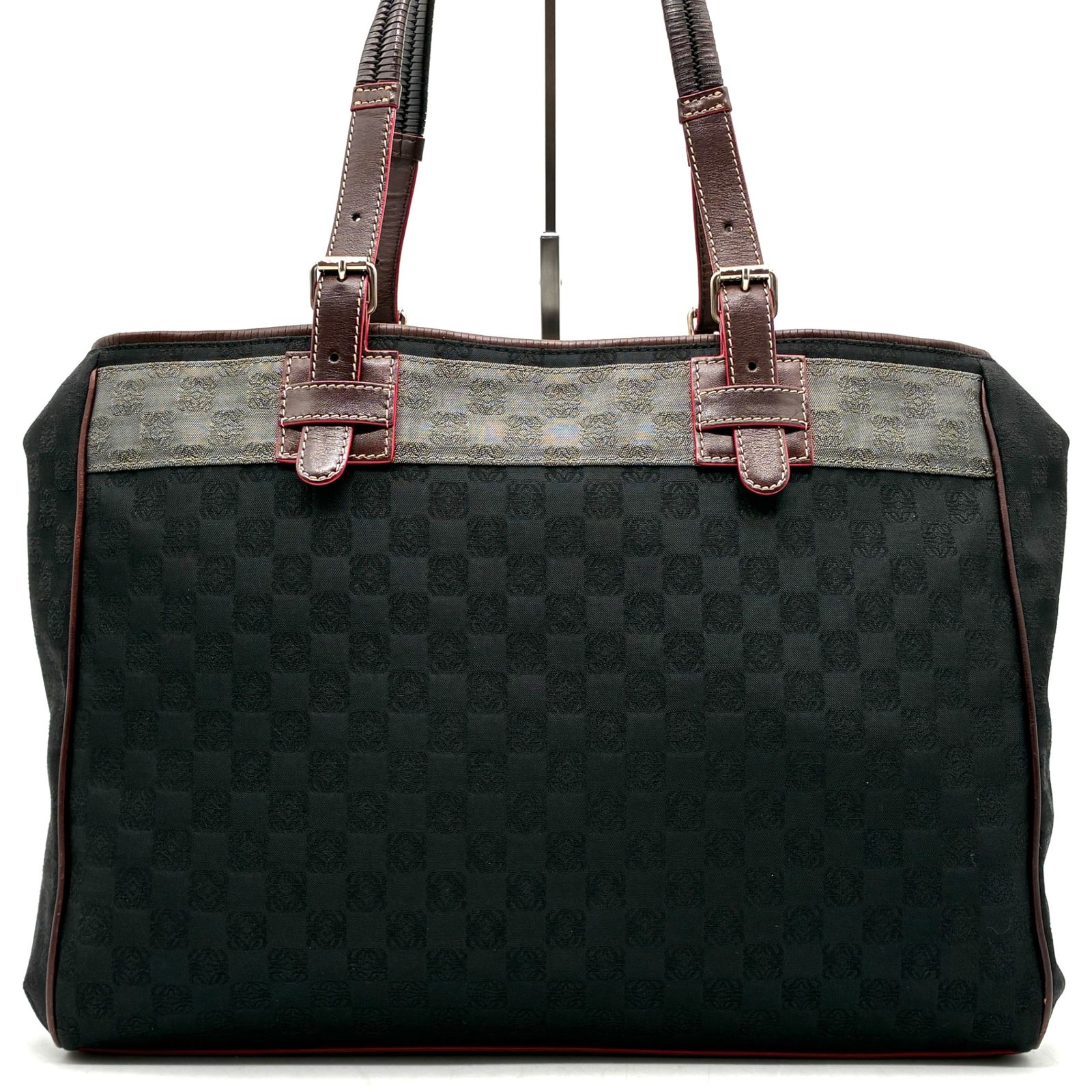 美品 ロエベ LOEWE トートバッグ 肩掛け リピートアナグラム 総柄 A4 