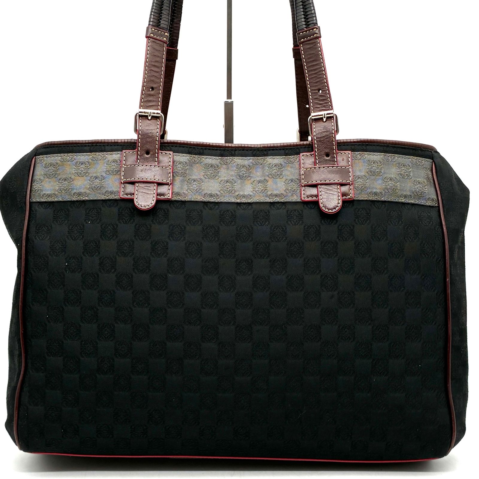 美品 ロエベ LOEWE トートバッグ 肩掛け リピートアナグラム 総柄 A4