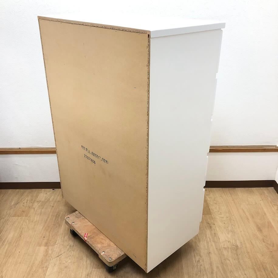 ss8879 【中古】 チェスト 5段 引出6杯 ホワイト 鏡面仕上げ 幅80cm 