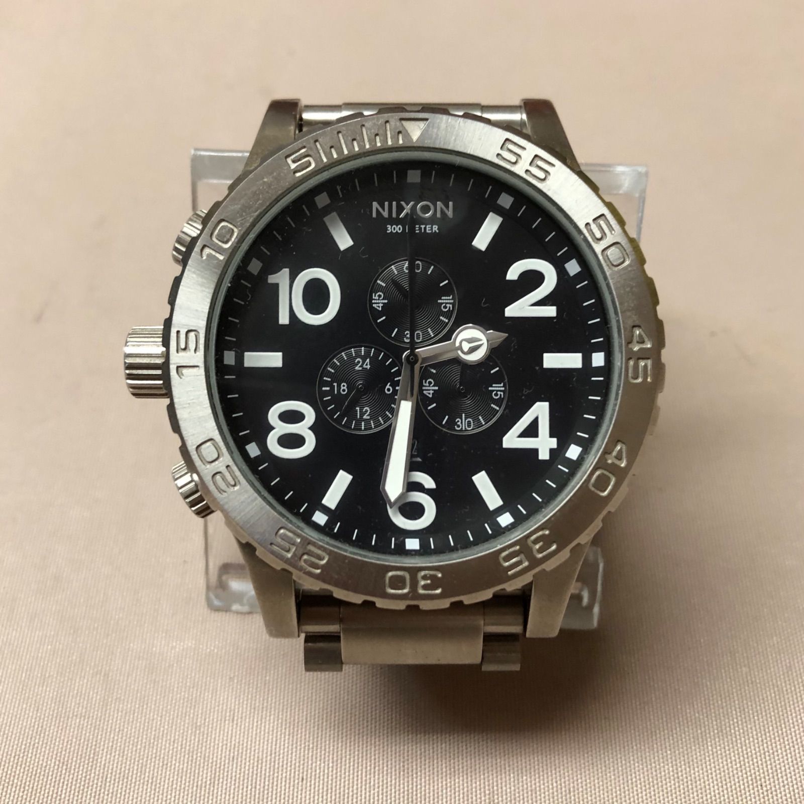 NIXON ニクソン 51-30 クロノグラフ べっ甲風ベゼル 左リューズ 黒 