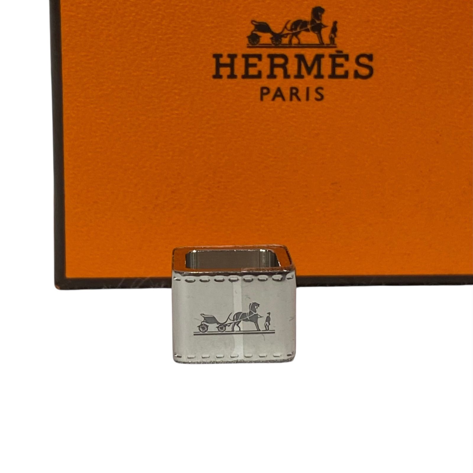 未使用 エルメス スカーフリング ミニ ボルデュック シルバー HERMES