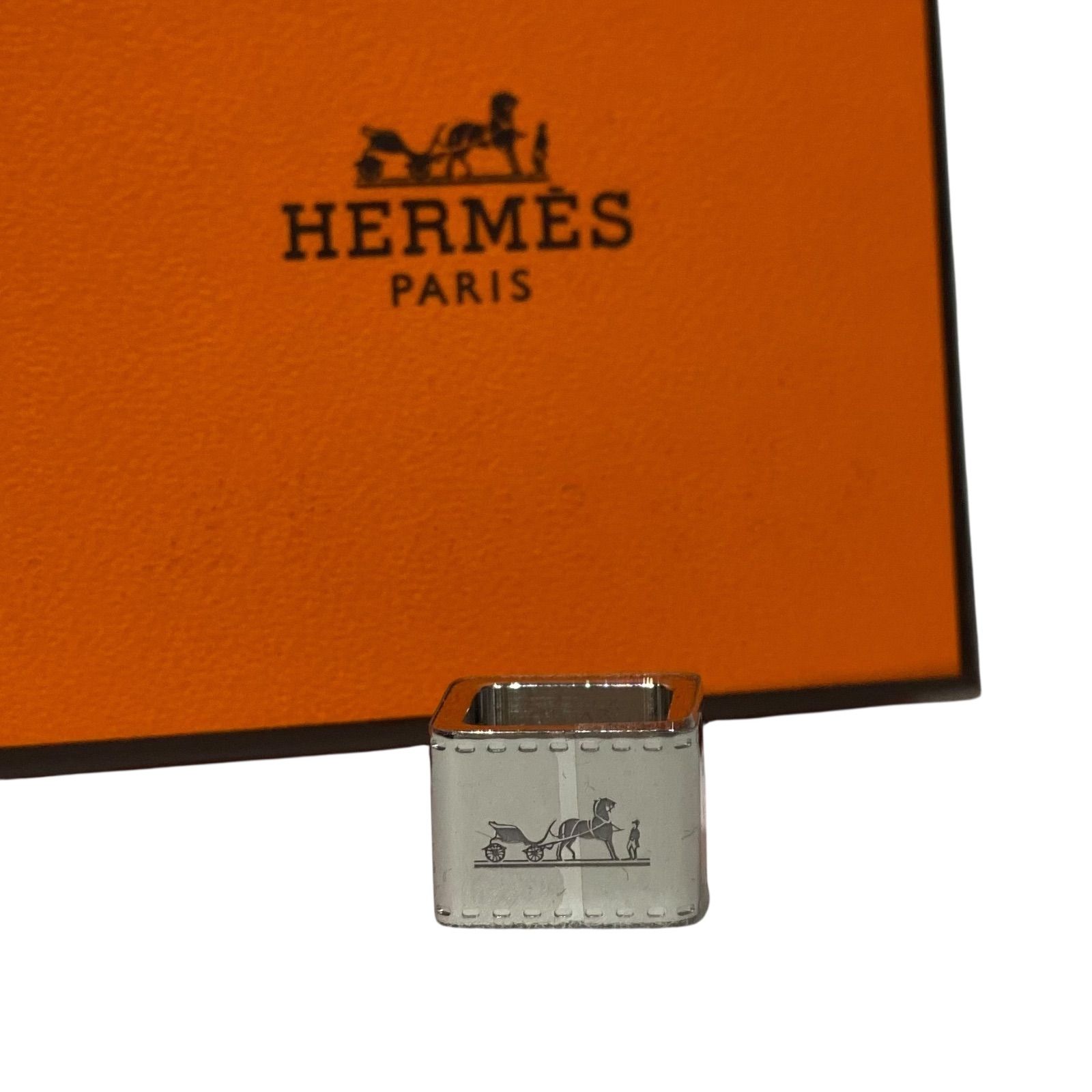 未使用 エルメス スカーフリング ミニ ボルデュック シルバー HERMES