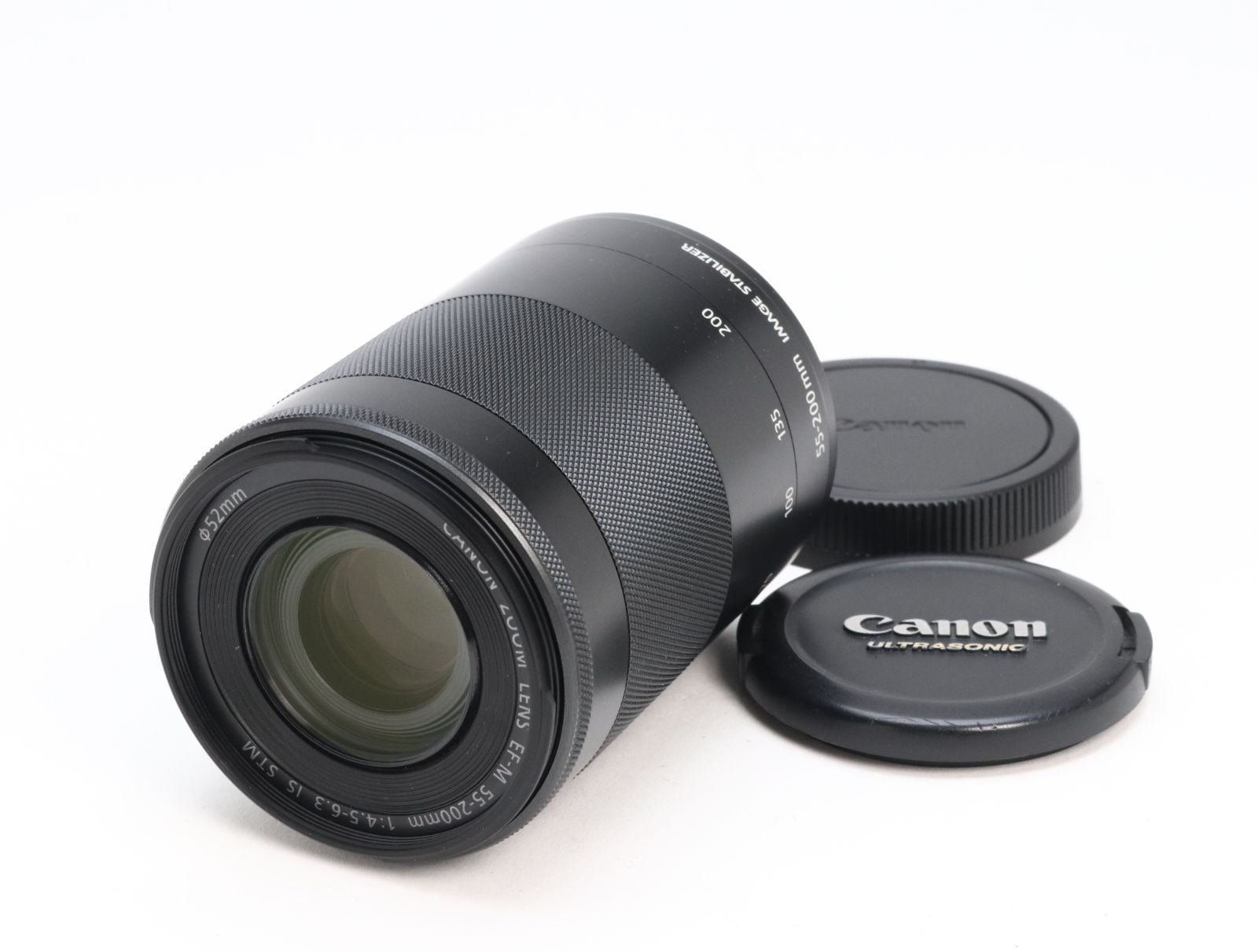 AA- (極上品) Canon キヤノン EF-M 55-200mm F4.5-6.3 IS STM ブラック 初期不良返品対応 77-34