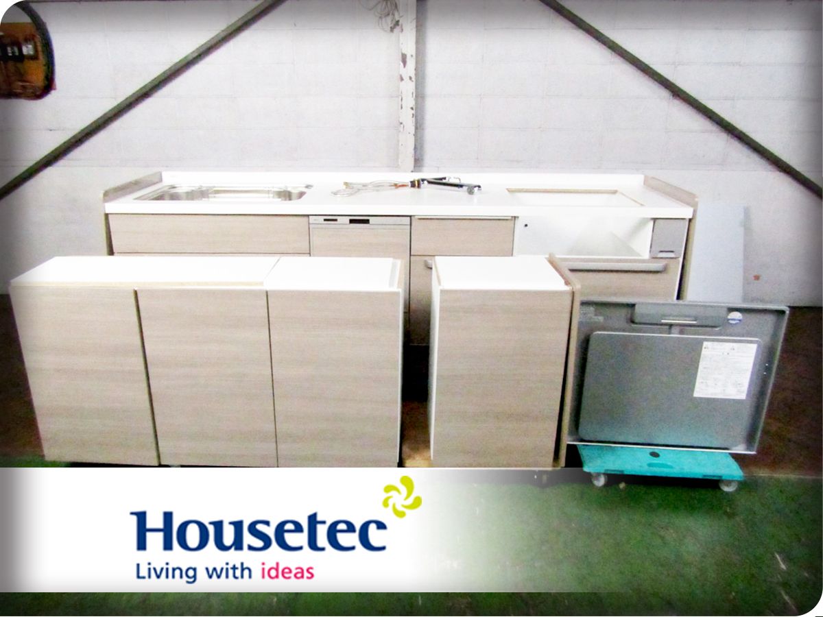■展示品■未使用品■Housetec■マルーレ■W255■左シンク■レンジフード■食洗機■ソフトクローザー■システムキッチン■250万/ymm4724m
