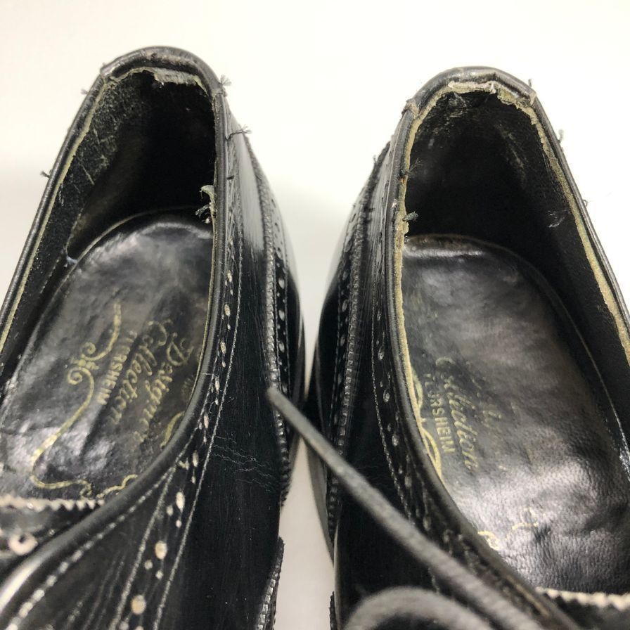 フローシャイム デザイナー コレクション ウィングチップ 青窓枠 ブラック メンズ サイズ7.5D FLORSHEIM ビジネスシューズ 約25.5cm【LA】【中古】 フローシャイム デザイナー コレクション ウィングチップ 青窓枠
