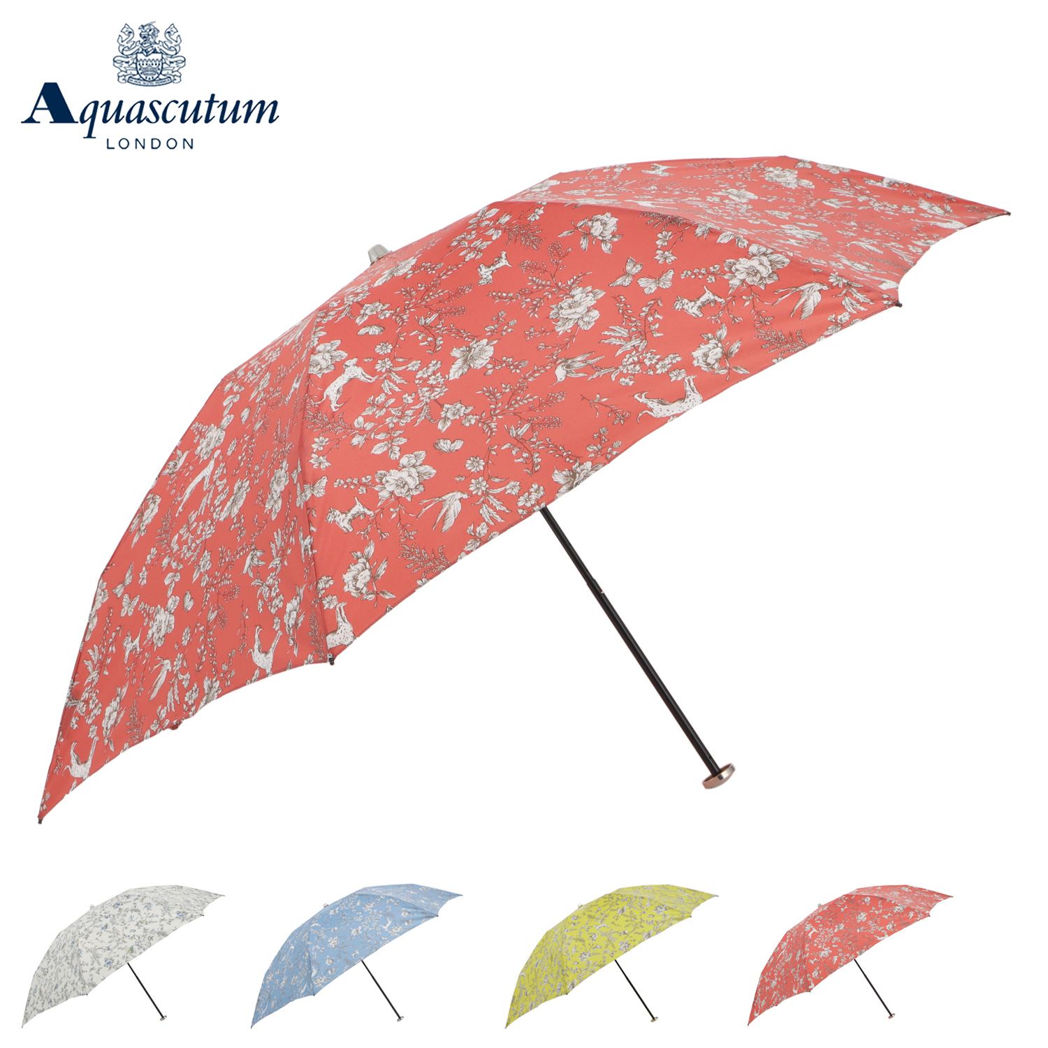 アクアスキュータム AQUASCUTUM 折りたたみ傘 雨傘 ボタニカルプリント レディース 55cm 軽量 日本製 1AQ 17796