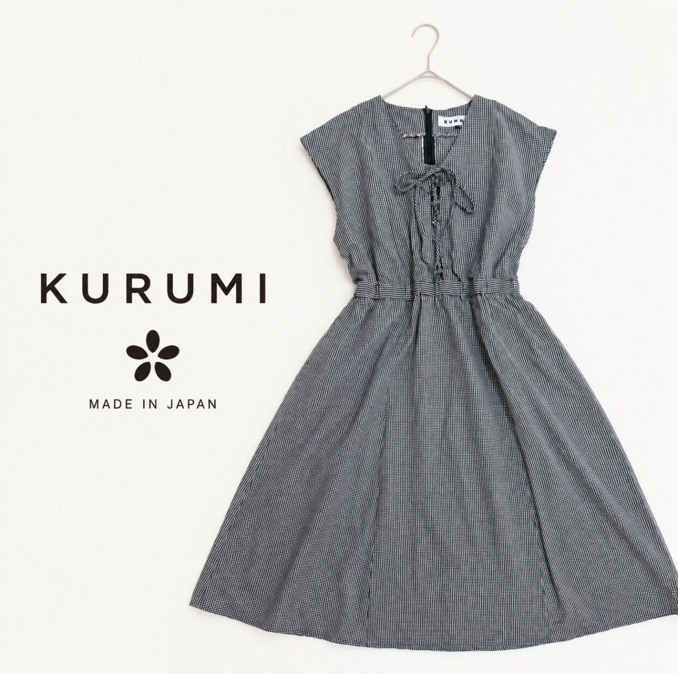 KURUMI 儀右ヱ門 クルミ ノースリーブ ワンピース チュニック 日本製 岡本商店 綿100％ ギンガムチェック