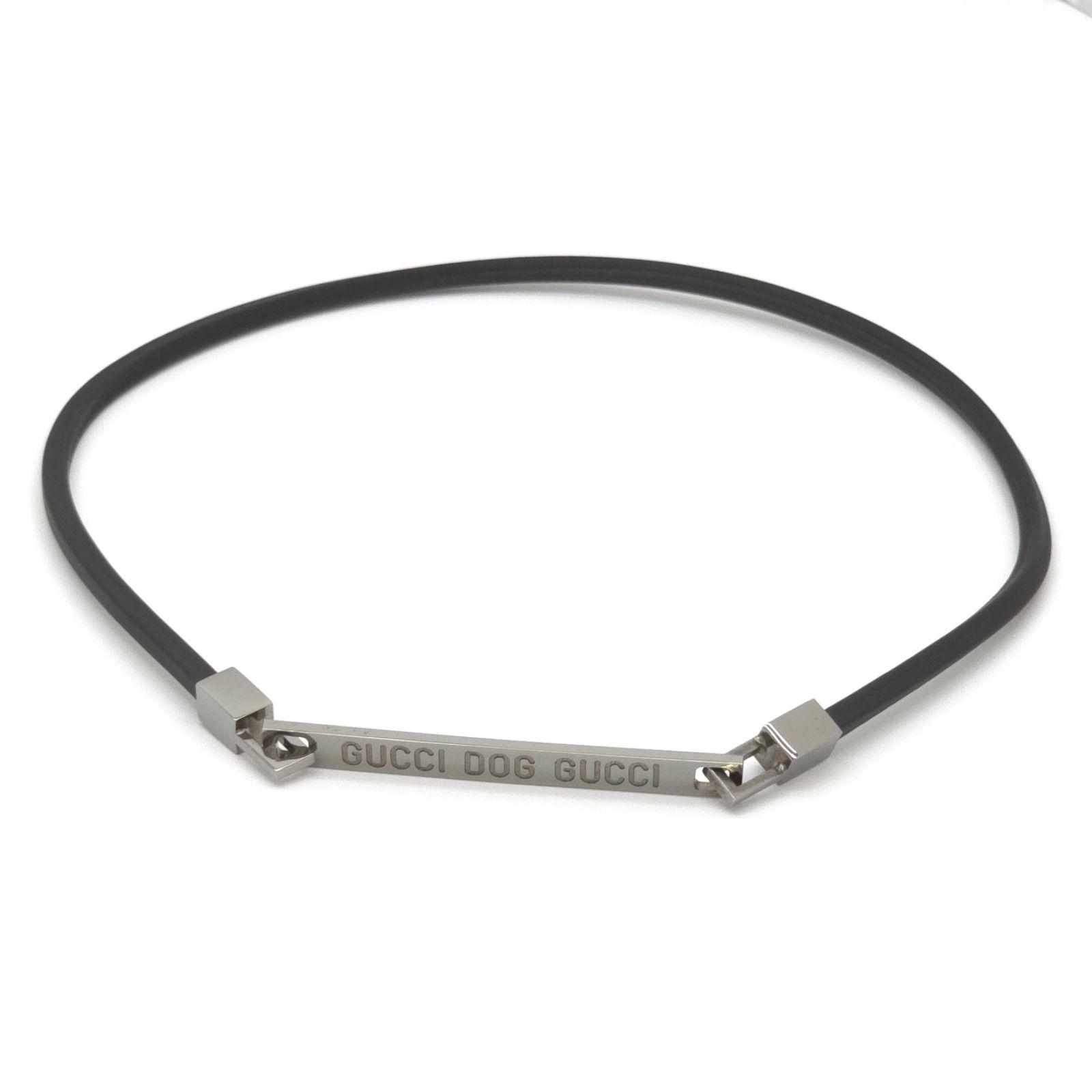 GUCCI グッチ ドッグ チョーカー プレート レザーコード 兼 人間用 