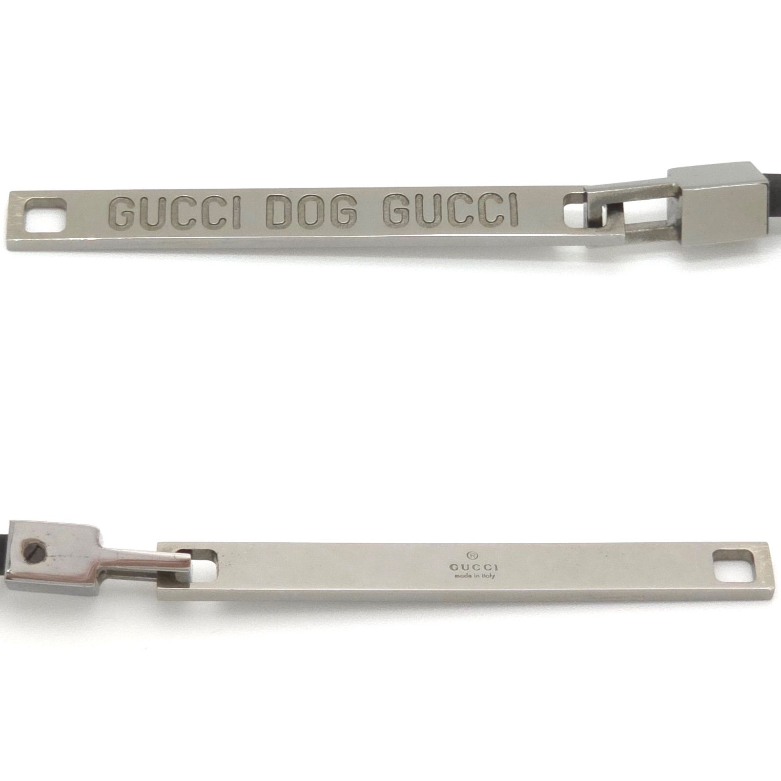 GUCCI グッチ ドッグ チョーカー プレート レザーコード 兼 人間用 