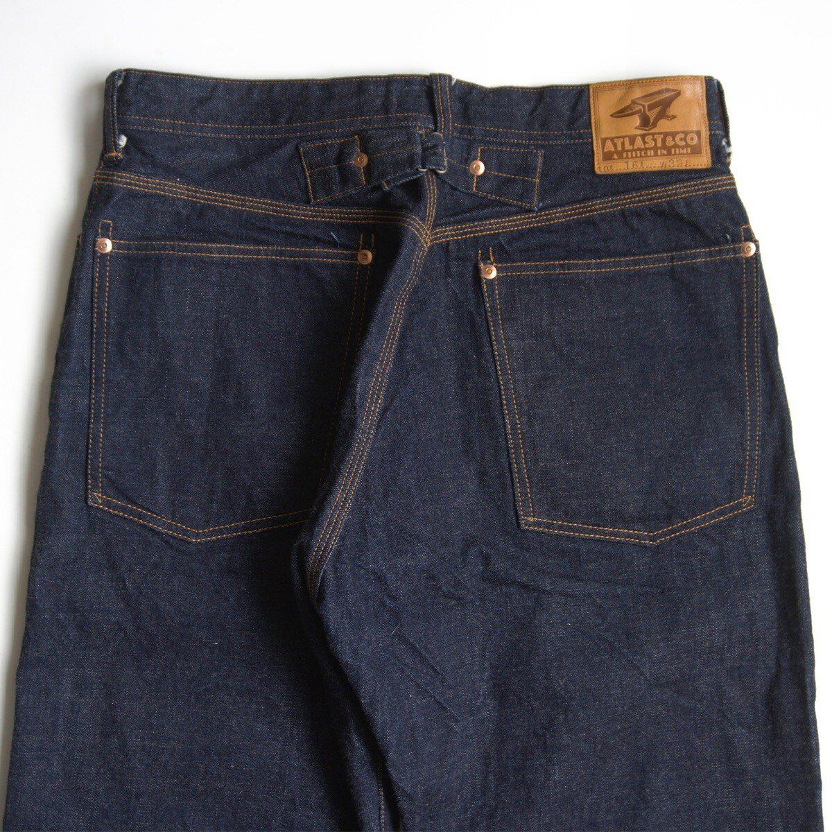 美品/濃紺】AtLast&Co【lot.161 シンチバック デニムパンツ】W32
