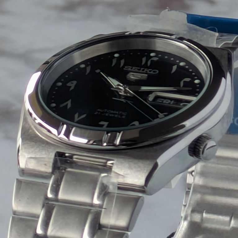 OH済 稼働品 SEIKO セイコー5 自動巻き 10s 希少黒文字盤 アラビア数字