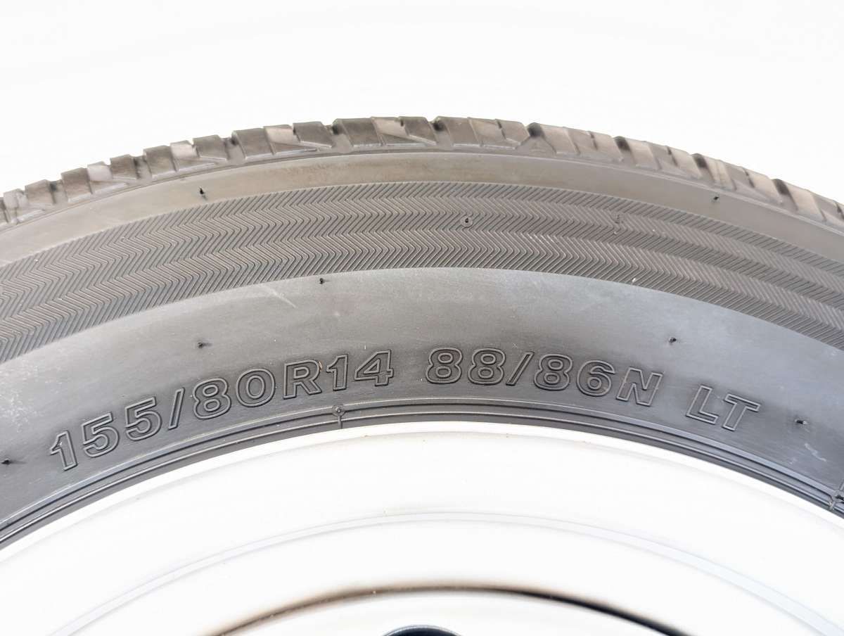 155/80R14 88/86N LT ブリヂストン V600 トヨタ純正 AL 14x5.0 100-4穴