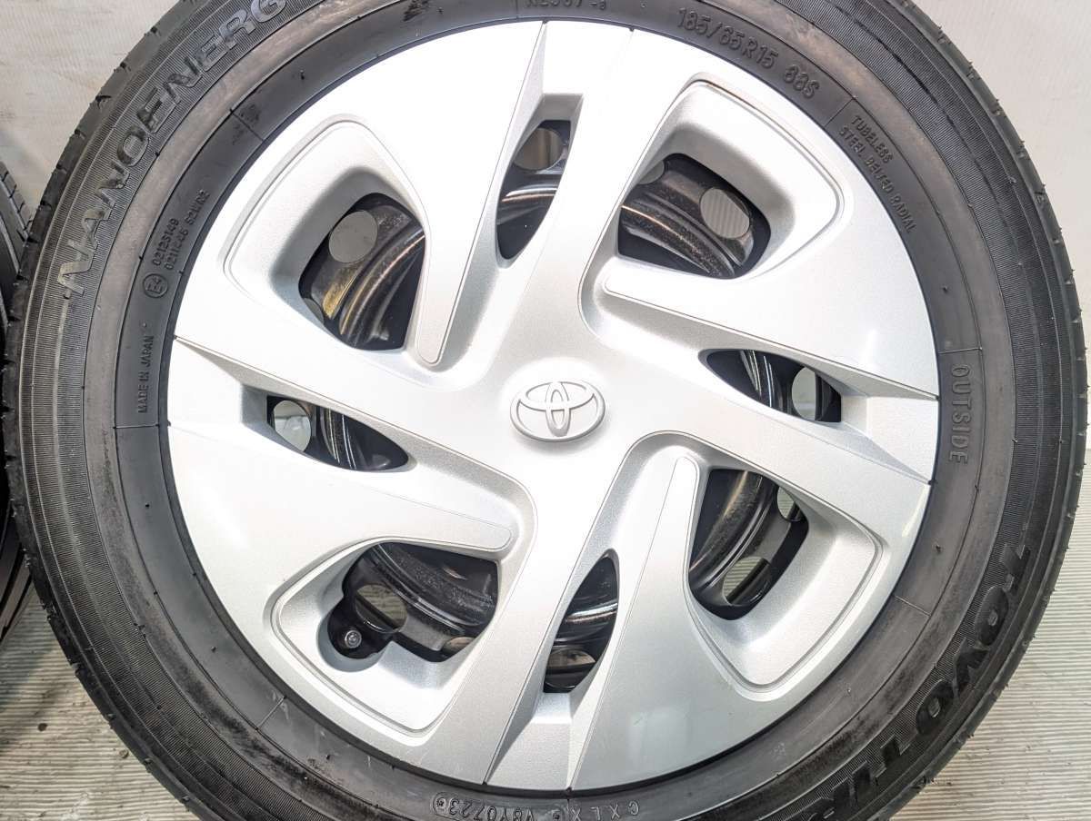 185/65R15 トーヨータイヤ ナノエナジー J67 トヨタ純正 S4 15x6.0 100-4穴 中古タイヤ サマータイヤ ホイールセット 4本セット s15260526014