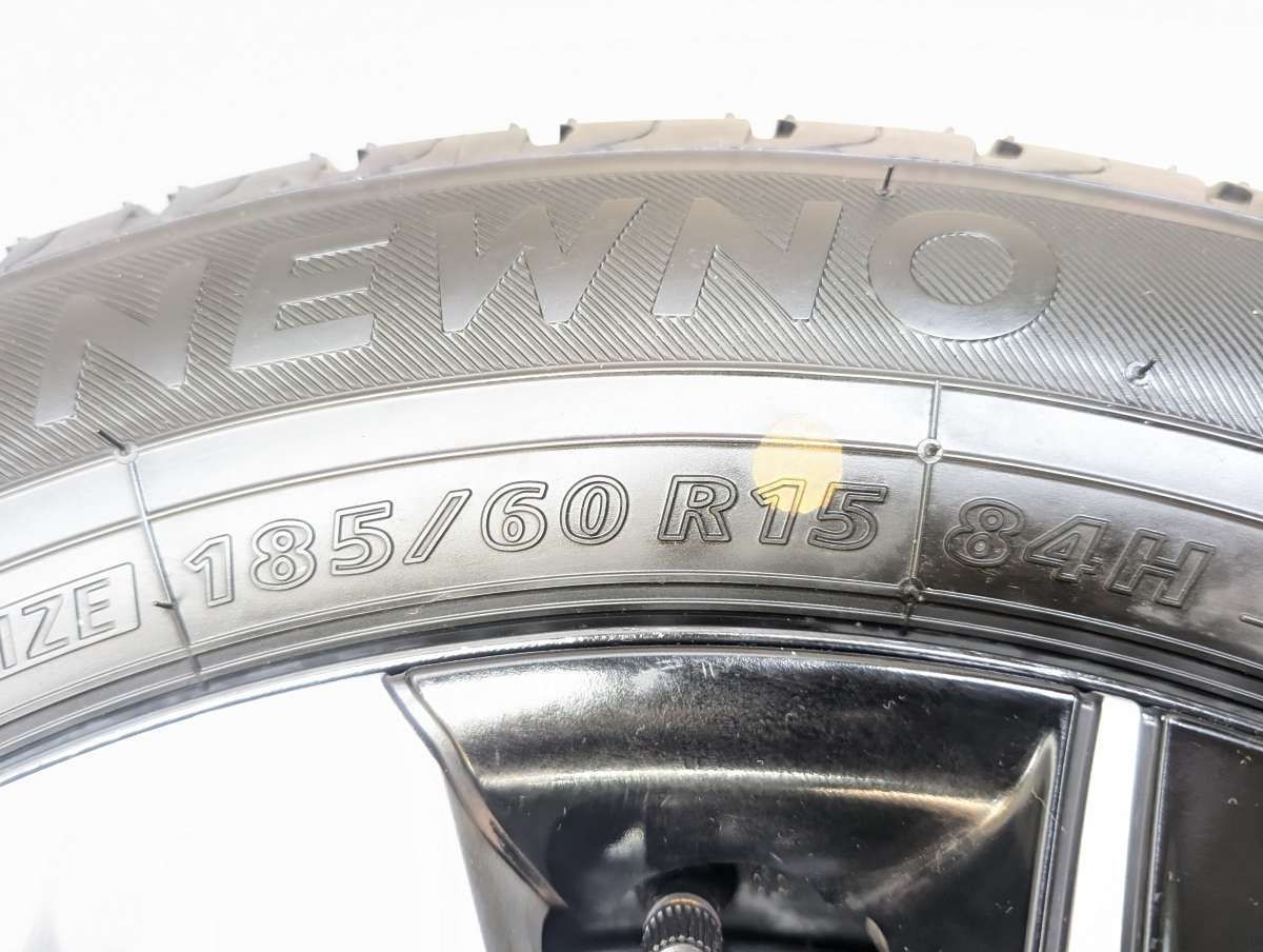 185/60R15 ブリヂストン NEWNO ホンダ純正 15x6.0 100-4穴 中古タイヤ 