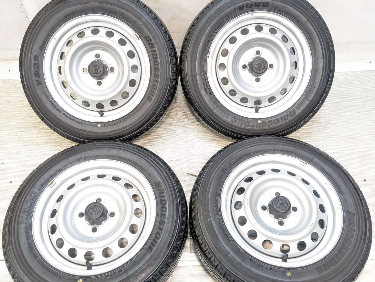 155/80R14 88/86N LT ブリヂストン V600 トヨタ純正 AL 14x5.0 100-4穴 