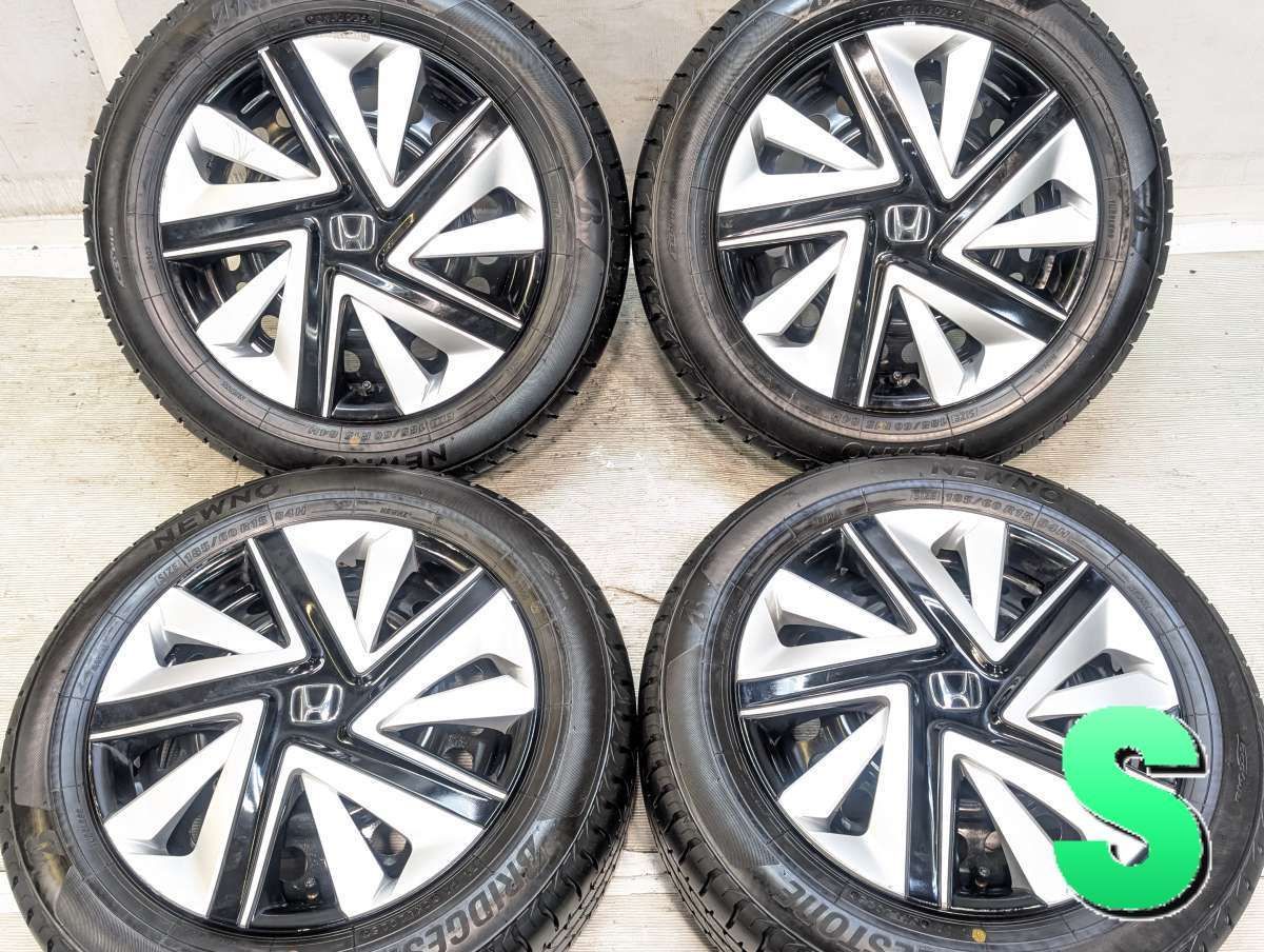 185/60R15 ブリヂストン NEWNO ホンダ純正 15x6.0 100-4穴 中古タイヤ