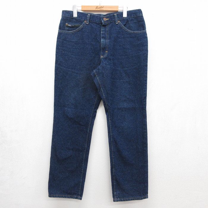 W35/古着 リー Lee ジーンズ メンズ 90年代 90s コットン USA製 ネイビー デニム【spe】 26jun18