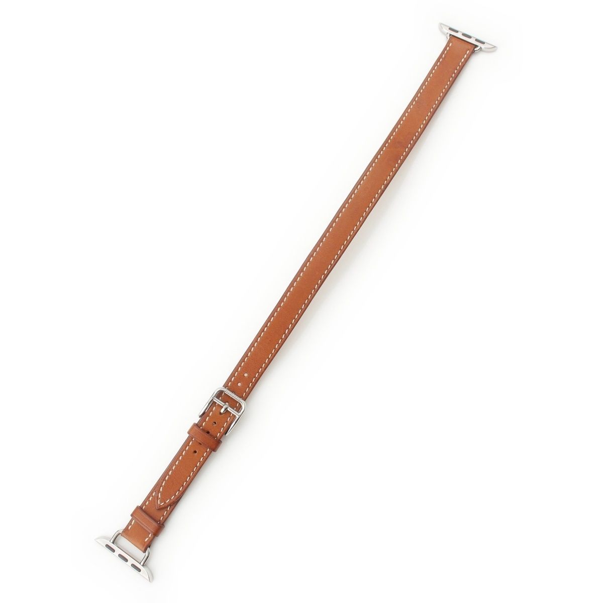 エルメス Y刻印 ドゥブルトゥール アップルウォッチ レザーバンド 二重巻き ブレスレット ゴールド 12mm【中古】