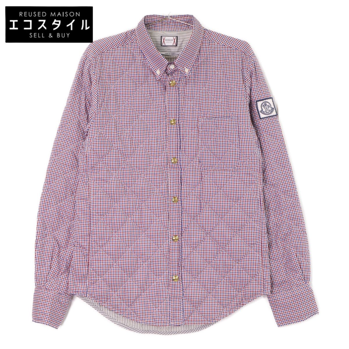MONCLER　モンクレール　GAMME BLEU ガムブルー CAMICIA チェック 金ボタン ダウン入り 長袖シャツ　1